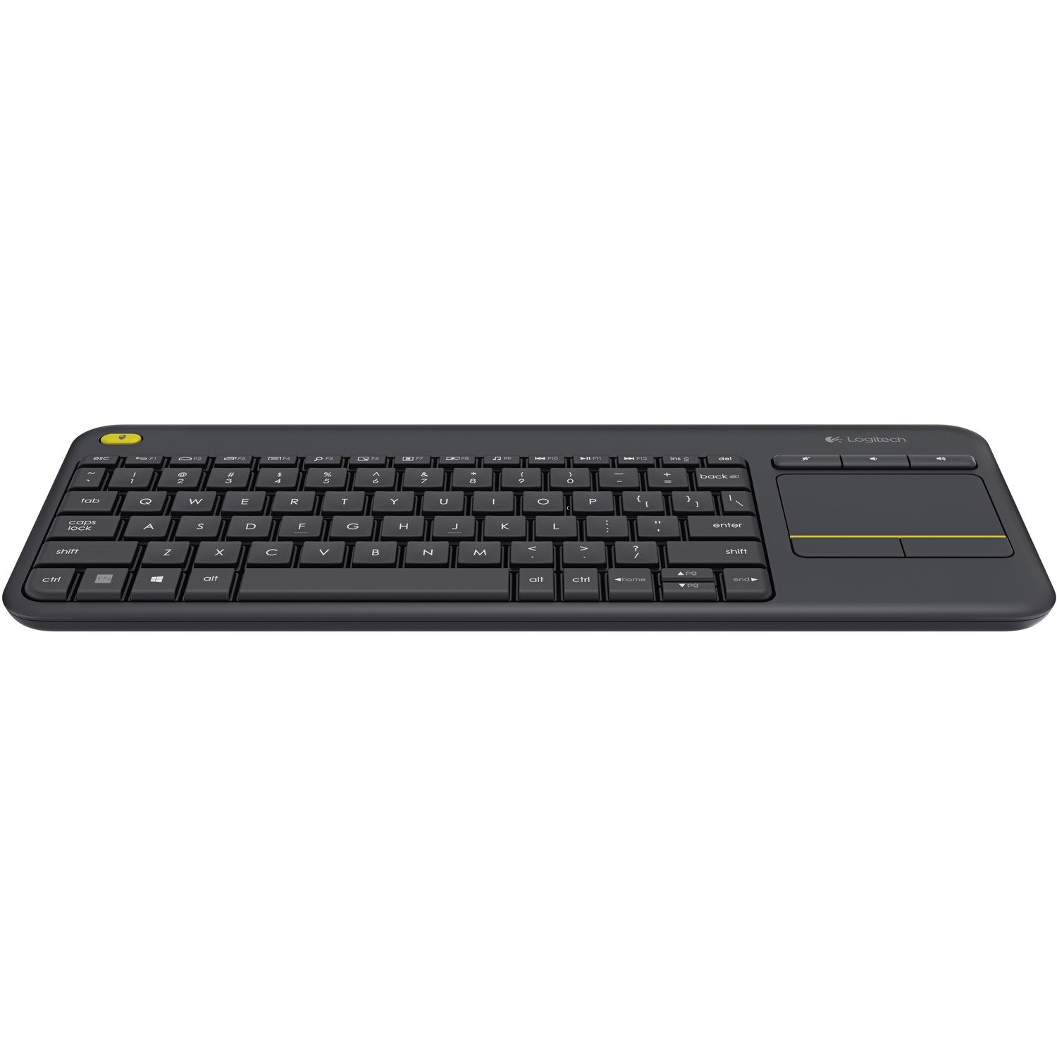 Logitech K400 Plus Keyboard - Wireless Connectivity - USB Interface - TouchPad - English (UK) - QWERTY Layout - Black