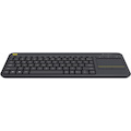Logitech K400 Plus Keyboard - Wireless Connectivity - USB Interface - TouchPad - English (UK) - QWERTY Layout - Black