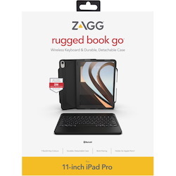 ZAGG Rugged Book Go Keyboard/Cover Case (Book Fold) for 11" Apple iPad Pro - Black