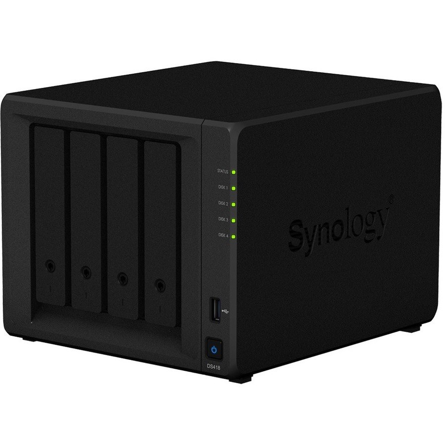 Synology DiskStation DS418 4 x Total Bays SAN/NAS Storage System - Realtek Quad-core (4 Core) 1.40 GHz - 2 GB RAM - DDR4 SDRAM Desktop