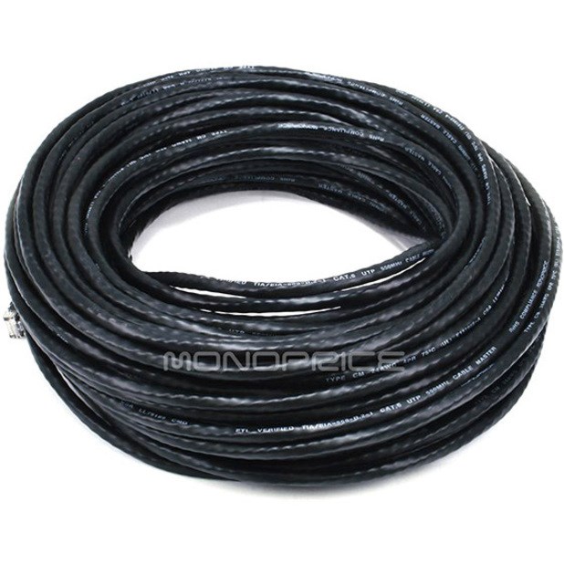 Monoprice 100FT 24AWG Cat6 550MHz UTP Ethernet Bare Copper Network Cable - Black