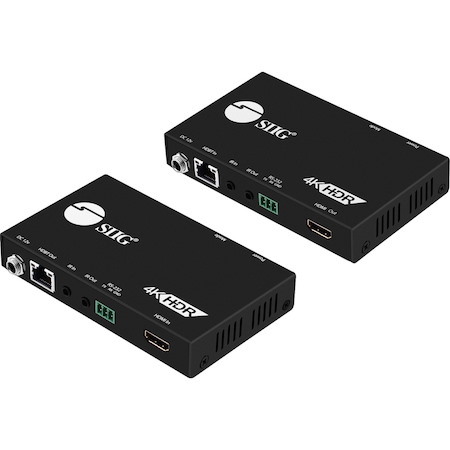 SIIG 4K HDR HDMI 2.0 HDBaseT Extender Over Single Cat5e/6 with RS-232 & IR - 100m