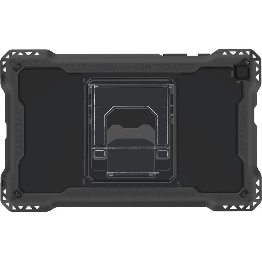 MAXCases Shield Extreme-X Case for Samsung Galaxy Tab A Tablet - Surface-Textured Triangle Design - Black, Clear