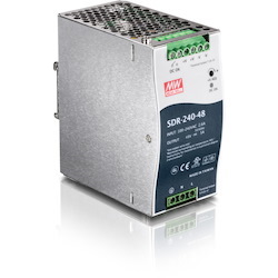 TRENDnet 240W Single Output Industrial DIN-Rail Power Supply, Extreme Operating Temp Range -25 to 70 &deg;C(-13 to 158 &deg;F) Built-in Active PFC, Passive Cooling, DIN-Rail Mount, Silver, TI-S24048