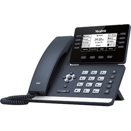 Yealink SIP-T53 IP Phone - Corded - Corded - Wall Mountable, Desktop - Classic Gray