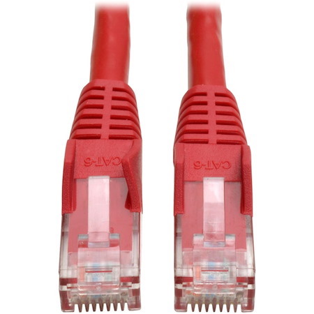 Eaton Tripp Lite Series Cat6 Gigabit Snagless Molded (UTP) Ethernet Cable (RJ45 M/M), PoE, Red, 7 ft. (2.13 m)