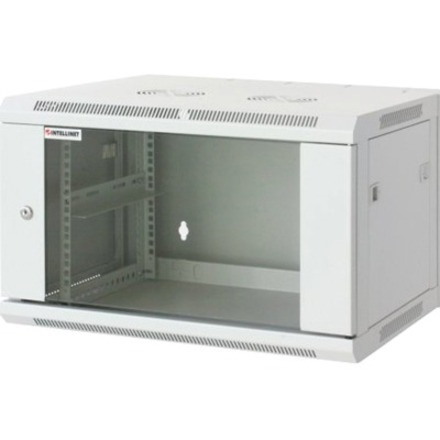 Network Cabinet, Wall Mount (Standard), 6U, 450mm Deep, Grey, Assembled, Max 60kg, Metal & Glass Door, Back Panel, Removeable Sides, Suitable also for use on a desk or floor, 19" , Parts for wall installation not included, Three Year Warranty