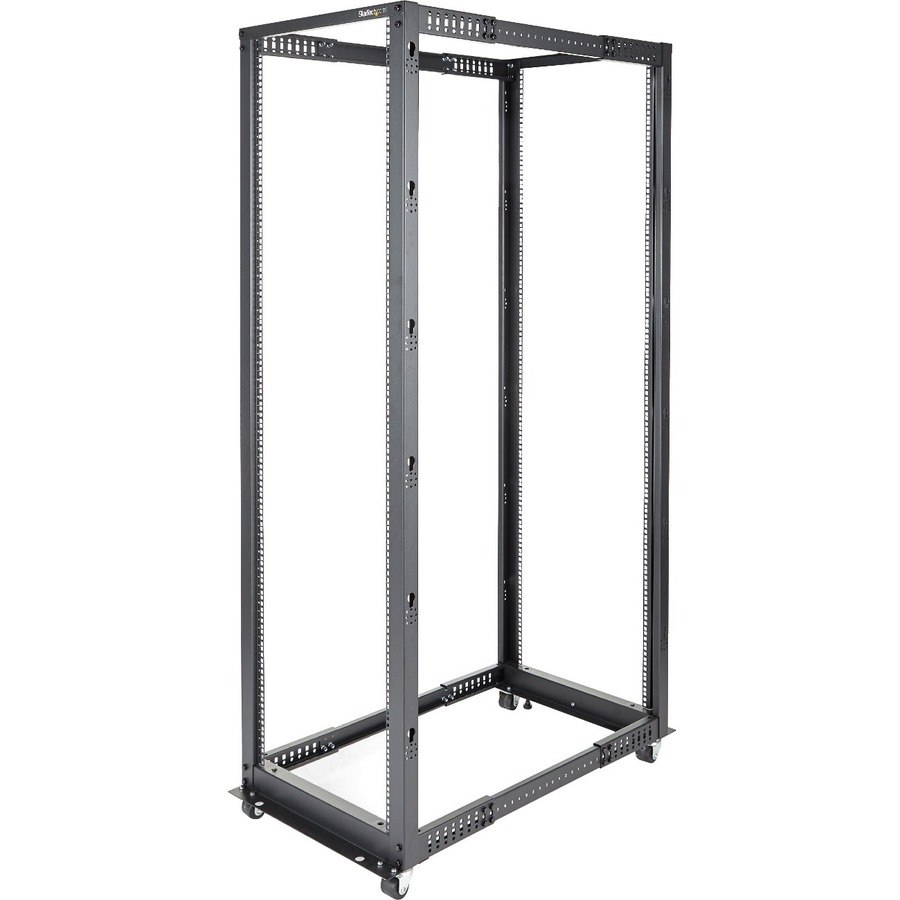 StarTech.com 4-Post 42U Mobile Open Frame Server Rack, 19" Network Rack with Casters, Rolling Rack for Computer/AV/Data/IT Equipment