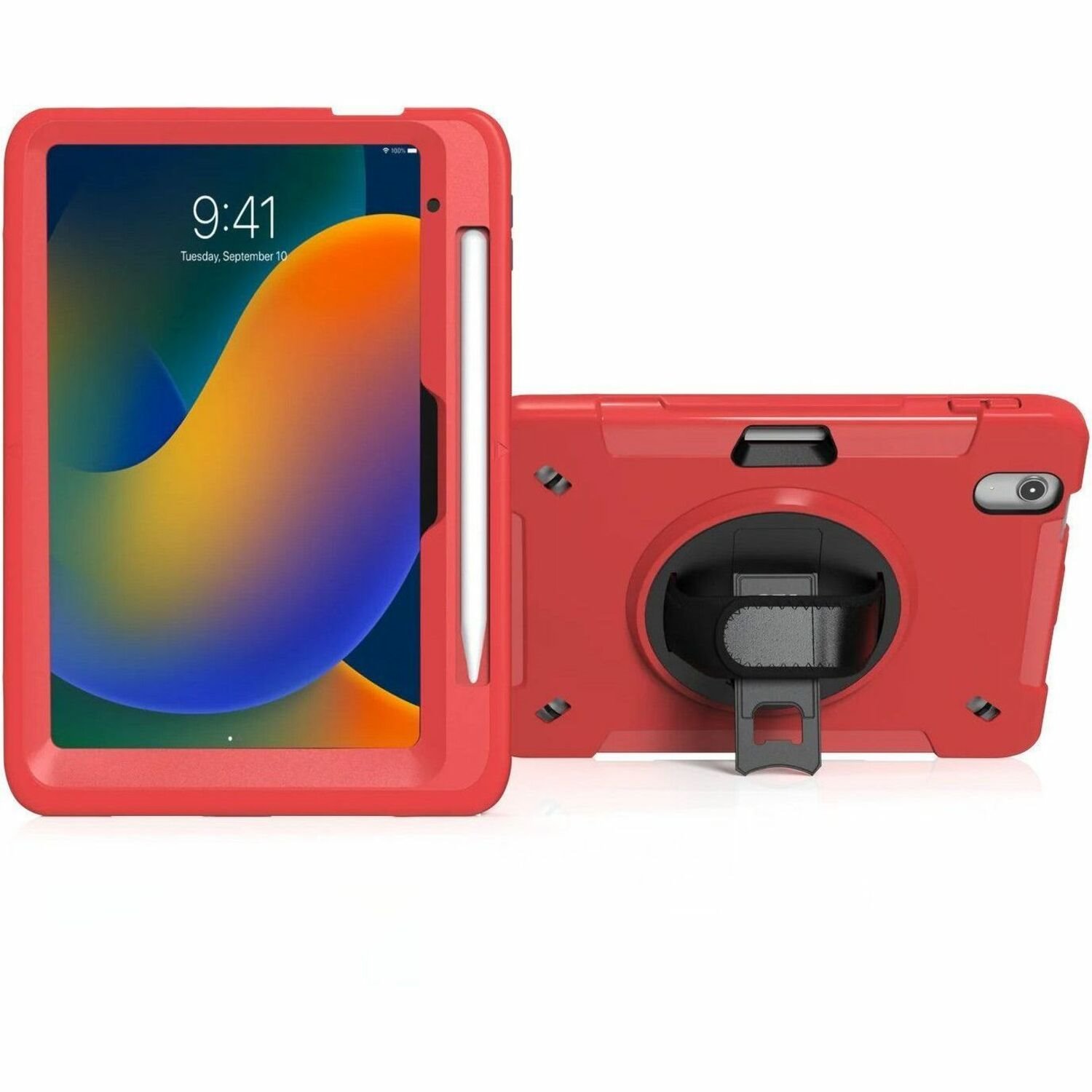 CTA Digital Rugged Carrying Case for 10.9" Apple iPad (10th Generation) Tablet - Red