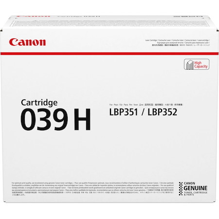 Canon 039 H Original High Yield Laser Toner Cartridge - Black Pack