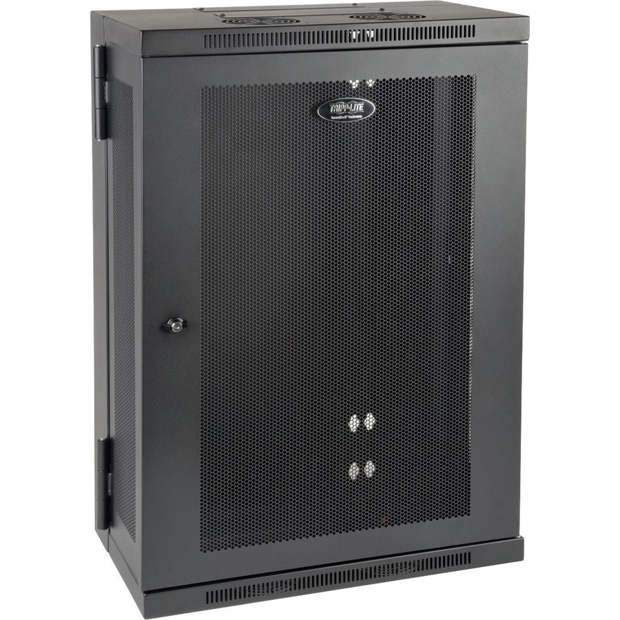 Eaton Tripp Lite Series SmartRack 18U Low-Profile Patch-Depth Wall-Mount Half-Height Rack Enclosure, Hinged Back