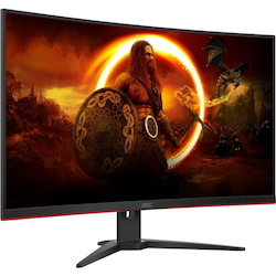 AOC C32G2ZE 31.5" Full HD Curved Screen LED Gaming LCD Monitor - 16:9 - Black/Red