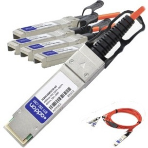 AddOn Finisar FCBN510QE2C10 Compatible TAA Compliant 40GBase-AOC QSFP+ to 4xSFP+ Direct Attach Cable (850nm, MMF, 10m)