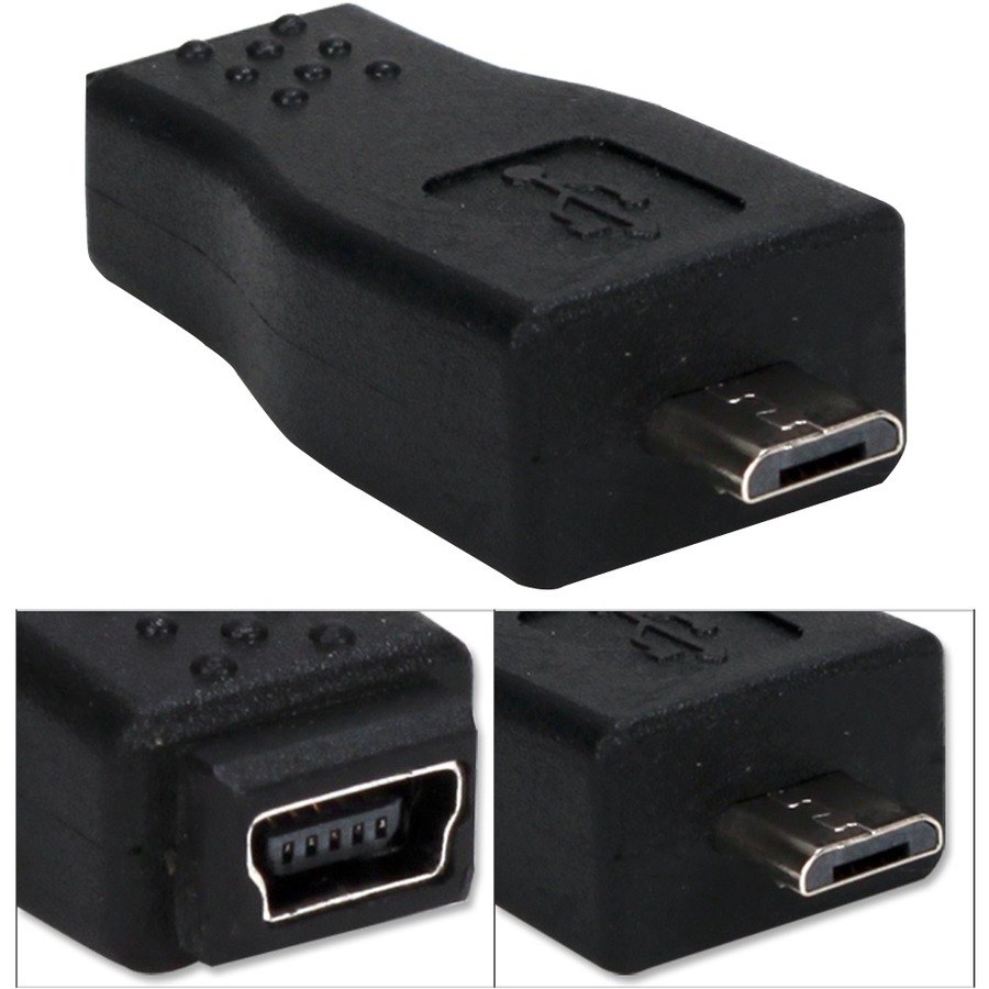 QVS Micro-USB Male to Mini-USB Female Adaptor