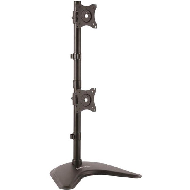 StarTech.com Vertical Dual Monitor Stand, Heavy Duty Steel, Monitors up to 27" (22lb/10kg), Vesa Monitor, Computer Monitor Stand