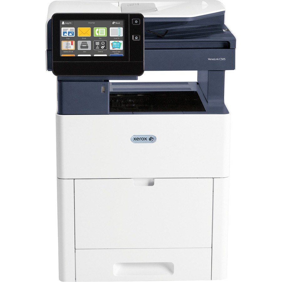 Xerox VersaLink C505 C505/YS LED Multifunction Printer-Color-Copier/Scanner-45 ppm Mono/45 ppm Color Print-1200x2400 Print-Automatic Duplex Print-120000 Pages Monthly-700 sheets Input-Color Scanner-600 Optical Scan-Gigabit Ethernet-1