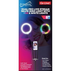 Pro Live Stream Double 8" Selfie Ring Light 32 Color Modes