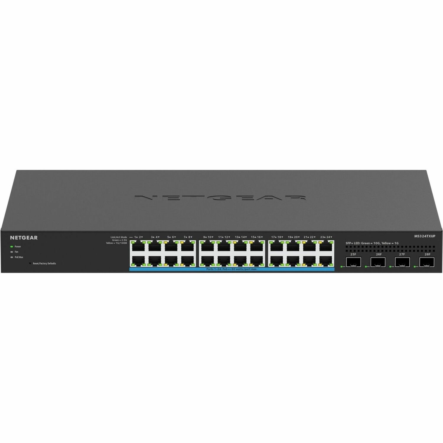 Netgear MS324TXUP 24 Ports Manageable Ethernet Switch - 10 Gigabit Ethernet - 2.5GBase-T, 10GBase-X