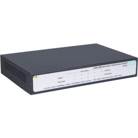 HPE OfficeConnect 1420 1420 5G PoE+ (32W) 5 Ports Ethernet Switch - Gigabit Ethernet - 10/100/1000Base-TX