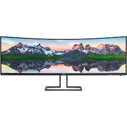 Philips 498P9Z/75 48.8" Dual Quad HD (DQHD) Curved Screen WLED LCD Monitor - 32:9 - Textured Black