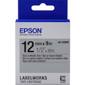 Epson LabelWorks Metallic LK Tape Cartridge ~1/2" Black on Metallic Silver