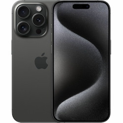 Apple iPhone 15 Pro 128 GB Smartphone - 6.1" OLED 2556 x 1179 - Hexa-core (A17 ProDual-core (2 Core) 3.78 GHz + A17 Pro Quad-core (4 Core) - 8 GB RAM - iOS 17 - 5G - Black Titanium