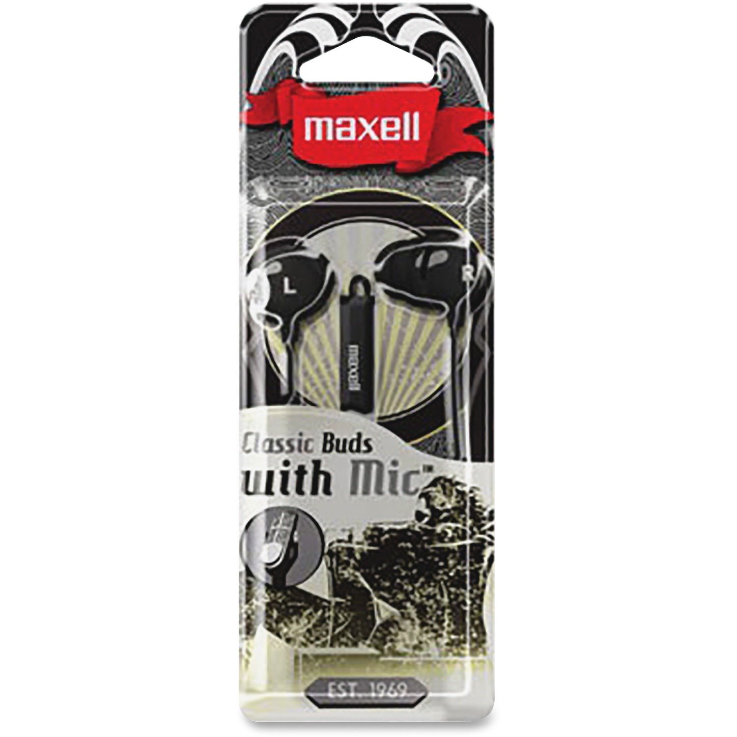 Maxell Classic Earbud with Mic Black