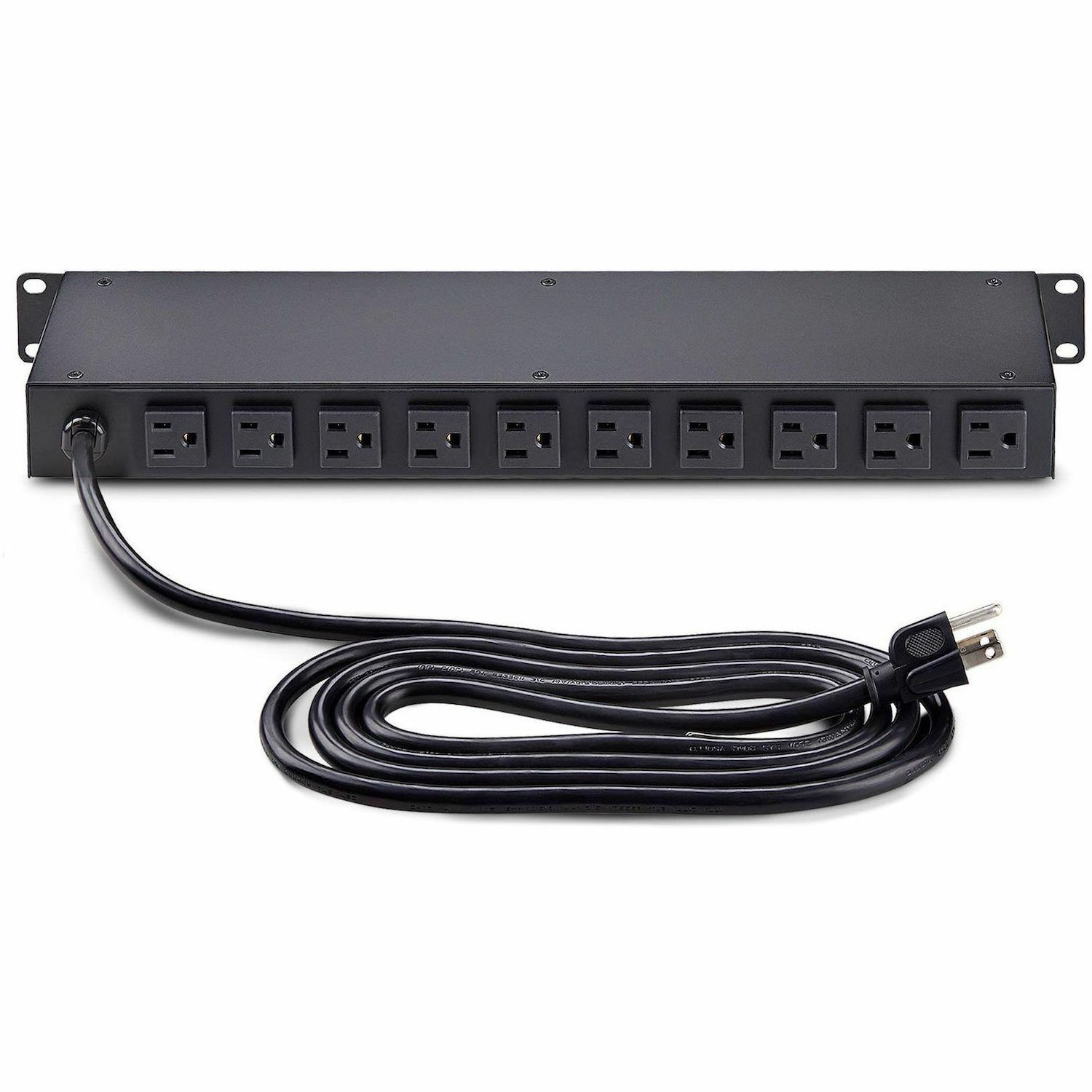 StarTech.com 16-Outlet Horizontal Rack Mount Metered PDU, 1U Server Power Strip w/Surge Protector, 125V/15A, 8ft (2.4m) Power Cord, TAA