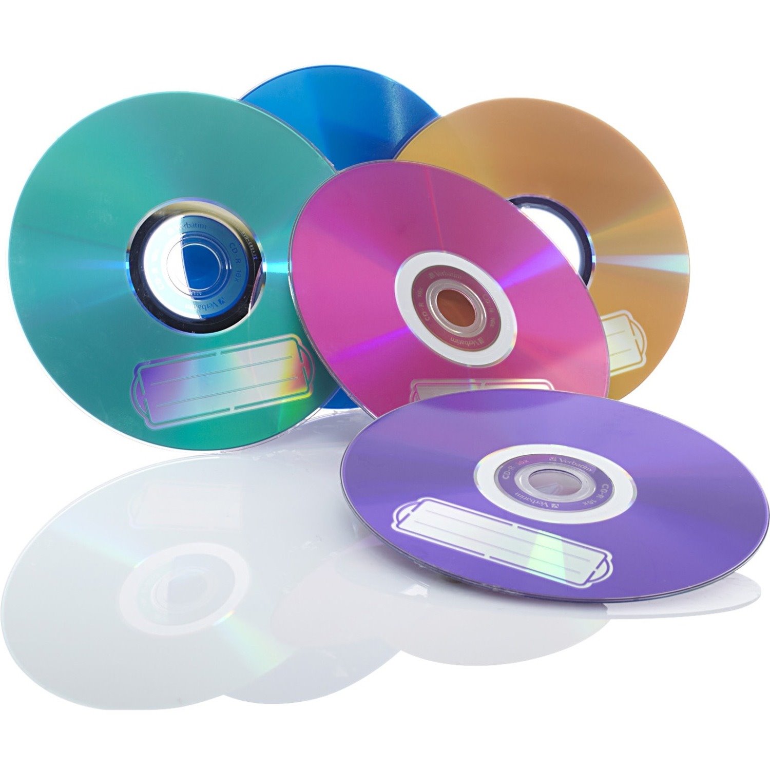 Verbatim CD-R 700MB 52X with Color Branded Surface - 10pk Bulk Box, Assorted