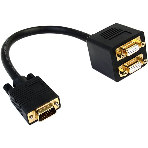 StarTech.com 1 ft VGA to 2x VGA Video Splitter Cable - M/F