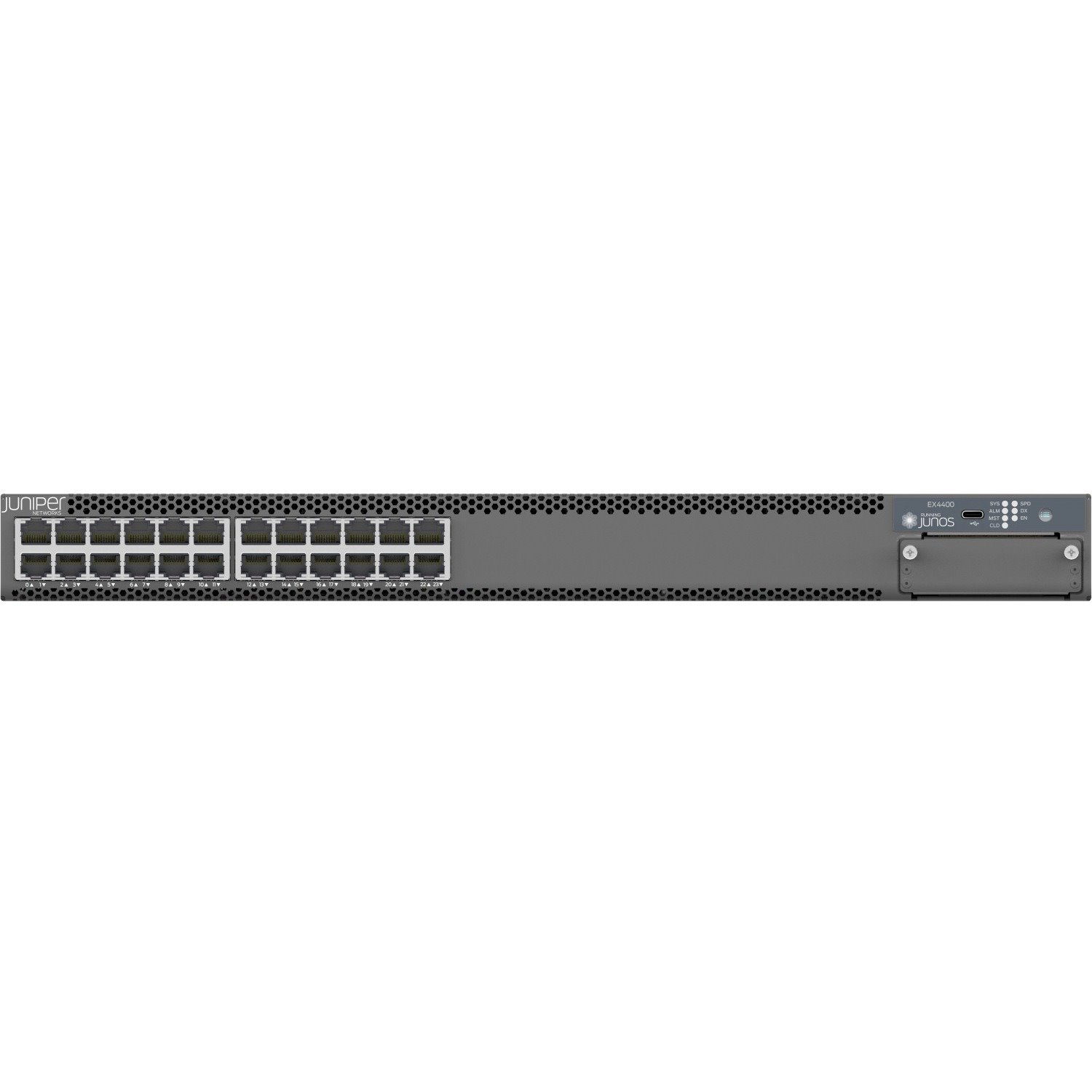 Juniper EX4400 EX4400-24T 24 Ports Manageable Ethernet Switch - Gigabit Ethernet, 25 Gigabit Ethernet, 100 Gigabit Ethernet - 10/100/1000Base-T, 25GBase-X, 100GBase-X