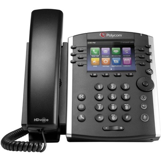Poly VVX 411 IP Phone - Corded - Wall Mountable - Black