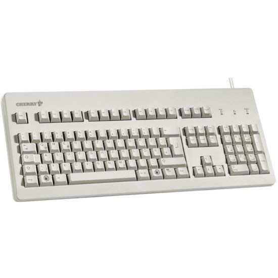 CHERRY G80-3000 Keyboard - Cable Connectivity - PS/2, USB Interface - English (US) - Light Grey