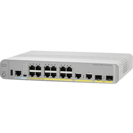 Cisco Catalyst 3560-CX 3560CX-12TC-S 12 Ports Manageable Layer 3 Switch - Gigabit Ethernet - 10/100/1000Base-T, 1000Base-X - Refurbished