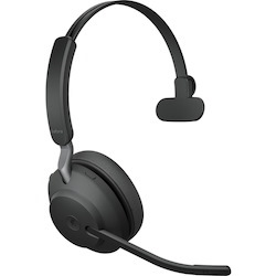 Jabra Evolve2 65 MS Wireless Over-the-head Mono Headset - Black  (USB-A) + Charging Stand