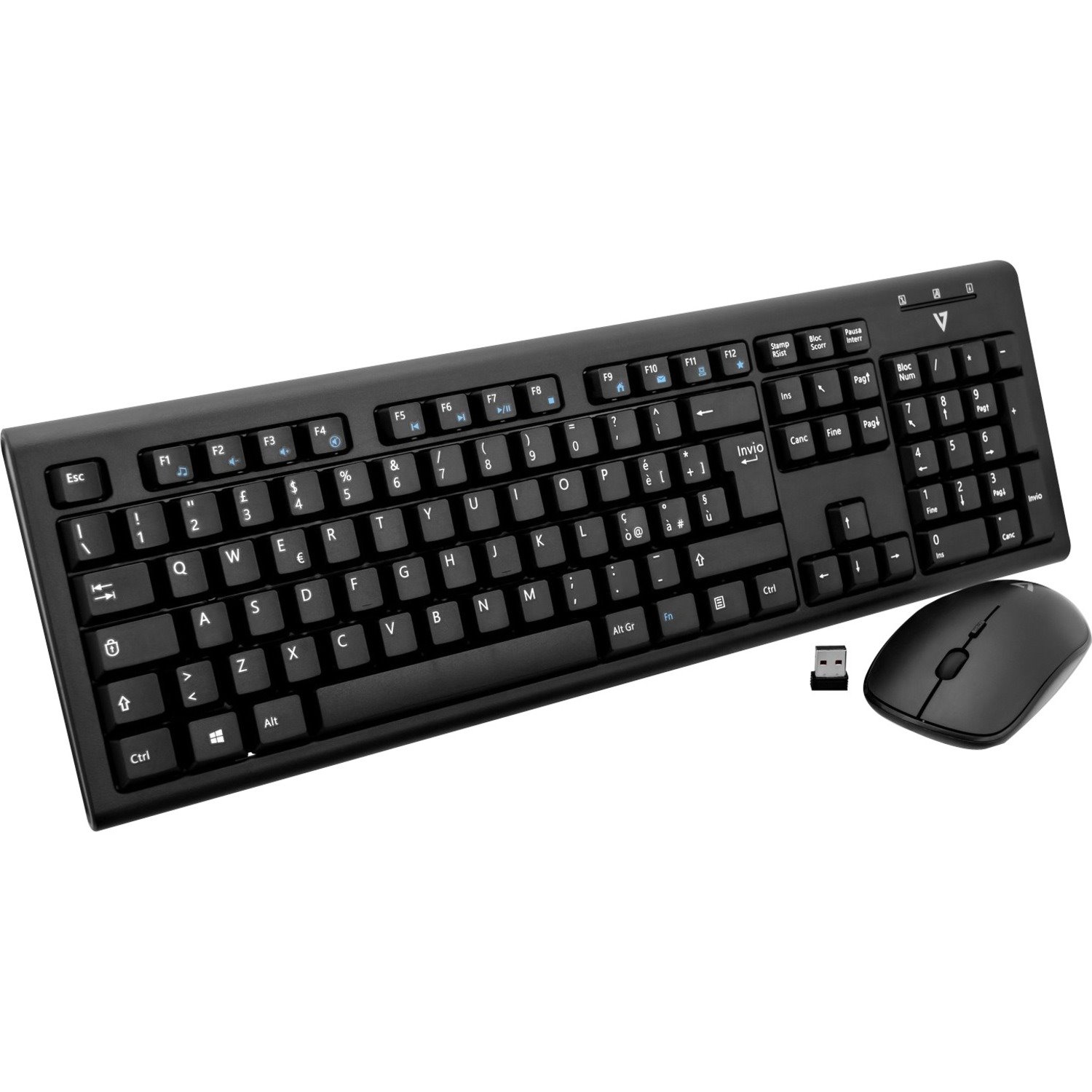 V7 Keyboard & Mouse - Italian - 1 Pack
