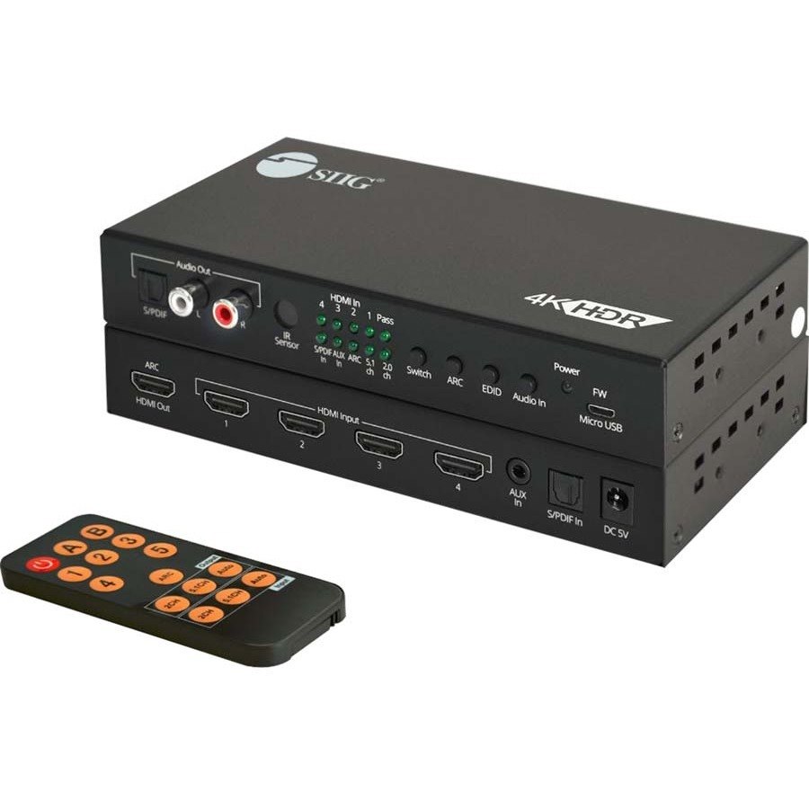 4x1 HDMI 2.0 4K 60Hz Switch with ARC & Audio Extractor
