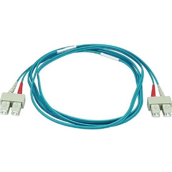 Monoprice 10Gb Fiber Optic Cable, SC/SC, Multi Mode, Duplex - 2 Meter (50/125 Type) - Aqua