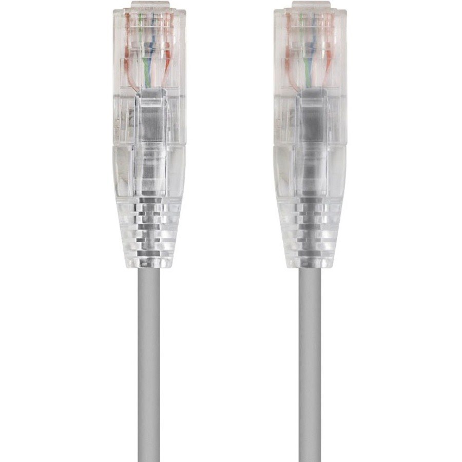 Monoprice SlimRun Cat6 28AWG UTP Ethernet Network Cable, 6-inch Gray