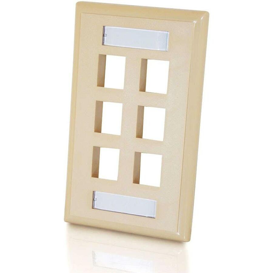 C2G 6-Port Single Gang Multimedia Keystone Wall Plate - Ivory