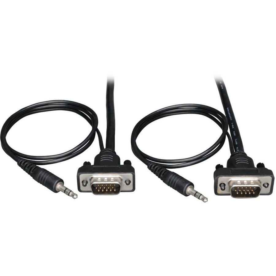 Eaton Tripp Lite Series Low-Profile High Resolution SVGA/VGA Monitor Cable with Audio and RGB Coaxial (HD15 M/M), 3 ft. (0.91 m)