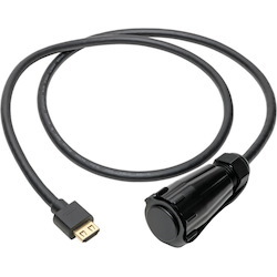 Eaton Tripp Lite Series High-Speed HDMI Cable (M/M) - 4K 60 Hz, HDR, Industrial, IP68, Hooded Connector, Black, 3 ft.