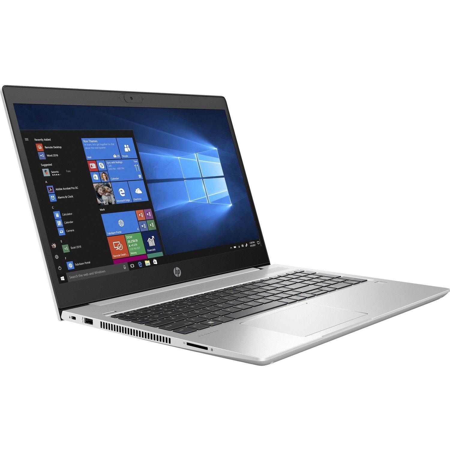 HP ProBook 455 G7 39.6 cm (15.6") Notebook - Full HD - 1920 x 1080 - AMD Ryzen 5 4500U Hexa-core (6 Core) 2.30 GHz - 8 GB Total RAM - 256 GB SSD - Pike Silver Aluminum