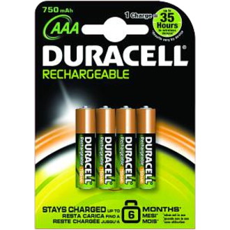 Duracell Battery - Nickel Metal Hydride (NiMH) - 4 / Pack