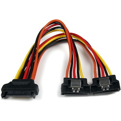 StarTech.com 15cm Latching SATA Power Y Splitter Cable Adapter - M/F - 6 inch Serial ATA Power Cable Splitter - SATA Power Y Cable Adapter