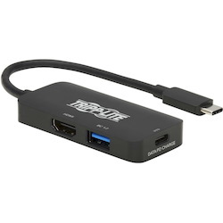 Tripp Lite by Eaton USB-C Multiport Adapter - HDMI 4K 60 Hz, 4:4:4, HDR, USB 3.x (5Gbps) Hub Ports, 100W PD Charging, Black