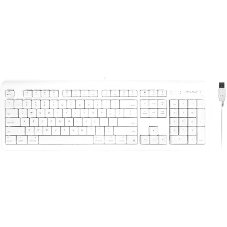 Macally Full Size USB Keyboard with 2 USB Ports for Mac