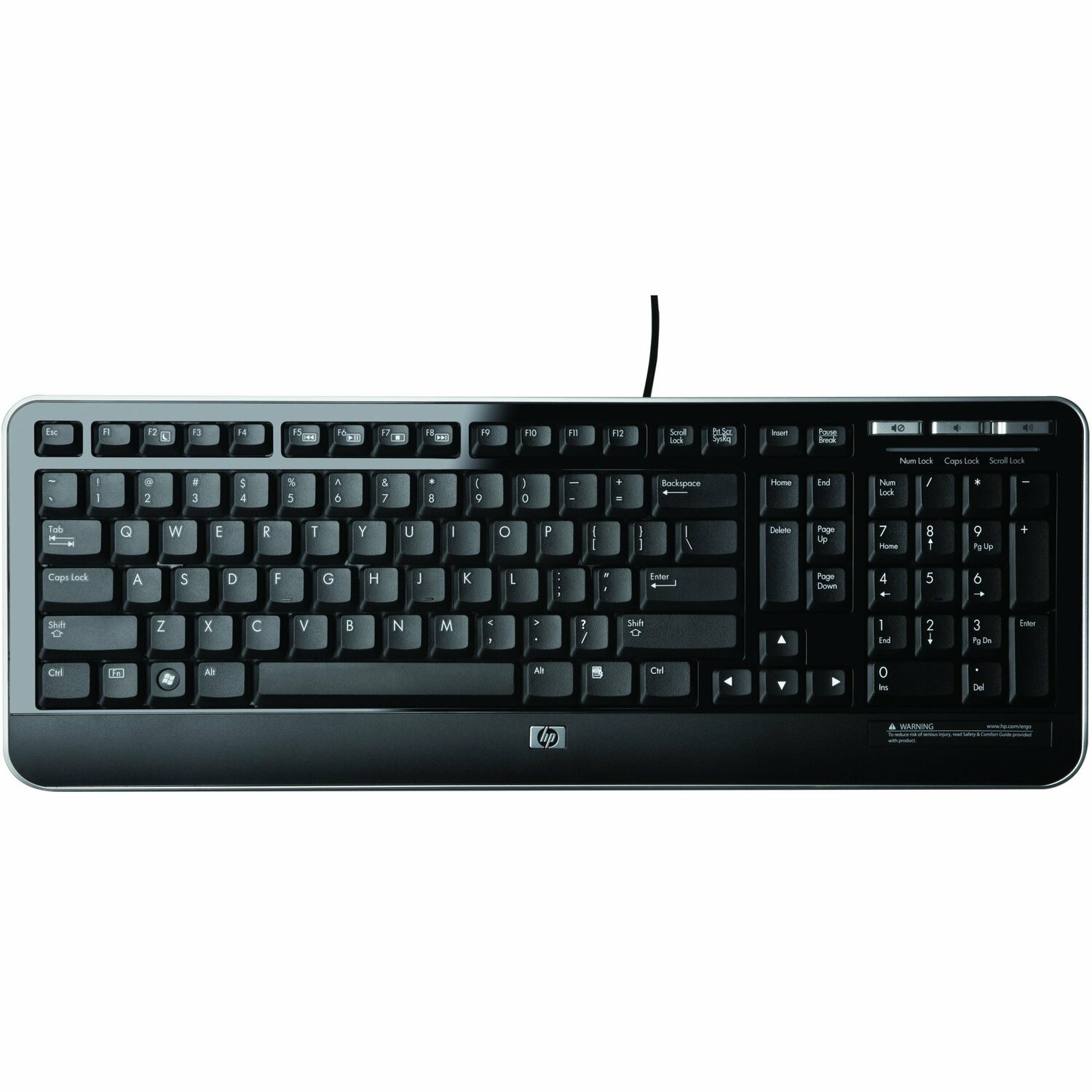 HP Keyboard - Cable Connectivity - USB Interface - Czech - Black