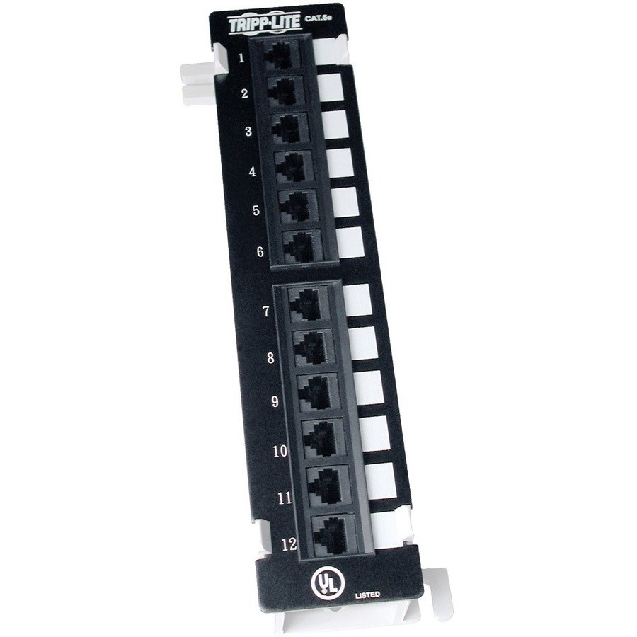 Tripp Lite by Eaton 12-Port Wall-Mount Cat5e Patch Panel, 568B, RJ45 Ethernet, TAA