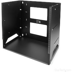 StarTech.com 8U Wallmount Server Rack with Built-in Shelf - Solid Steel - Adjustable Depth 12in to 18in~